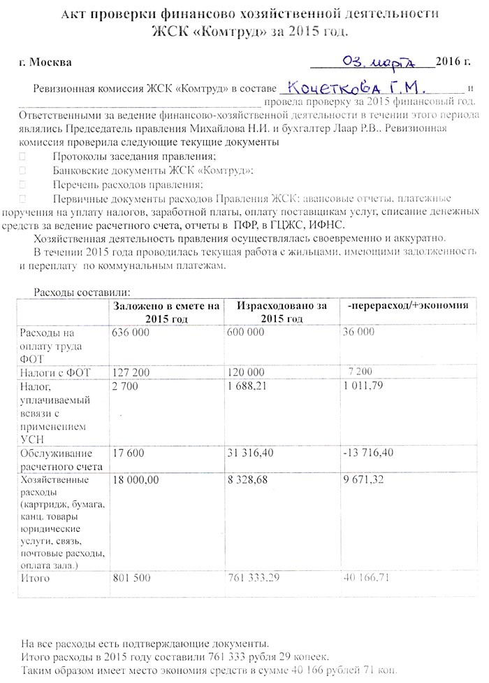 Программа ревизии финансово хозяйственной деятельности образец